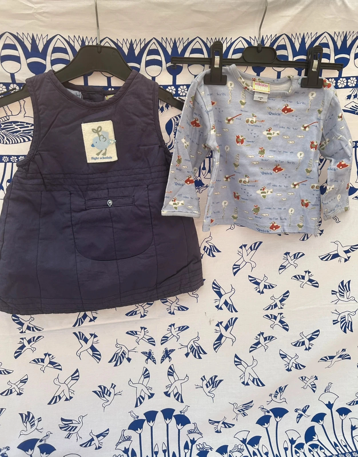 Ensemble  18 mois Aubisou fille bleu bon état